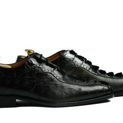 Cordwainers Brier Black Alligator Leather Shoe