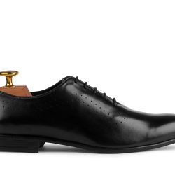 Men's Black Leather Brogue Oxford Shoes