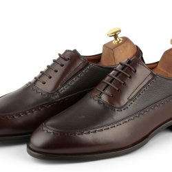 evoke-Men's Premium Handmade Brown Oxford Shoes