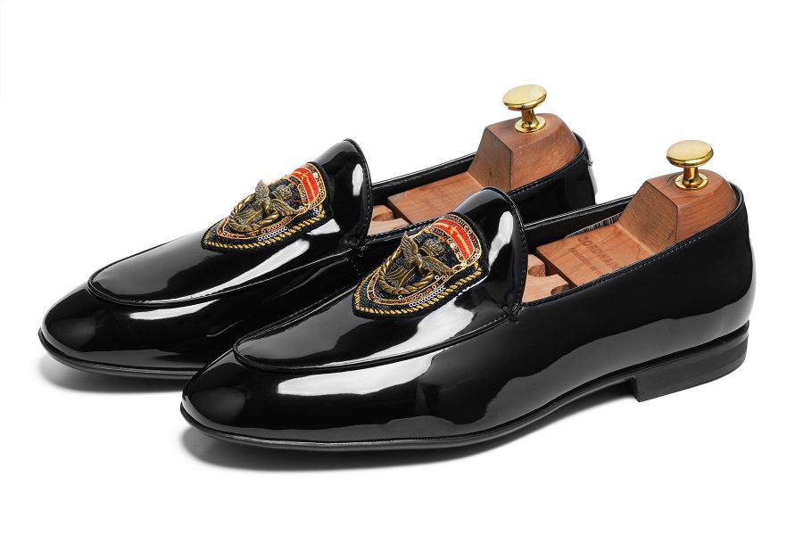 Black luxury leather Loafers shoe for men