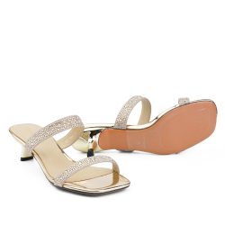 Noctara gold kitten heels