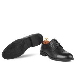 Aegis Noir black leather Derby shoe