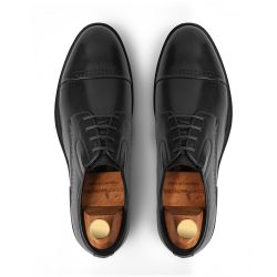 Aegis Noir black leather Derby shoe