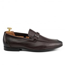 pinnor Brown calf leather loafer shoes