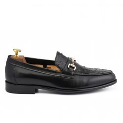Velano noir black ostrich leather shoes