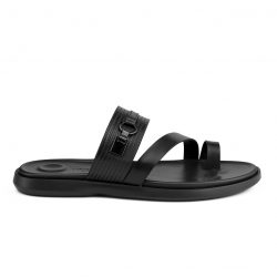 comfortstep-noir Black leather slippers