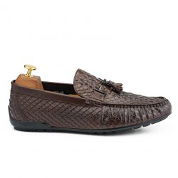 Tasselio brown leather tassel loafers
