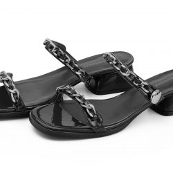 Aurum noir Black patent leather heel