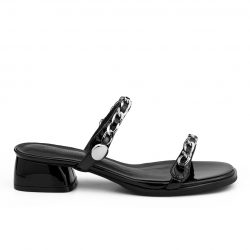 Aurum noir Black patent leather heel