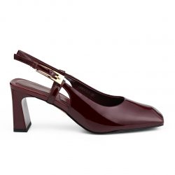 Lustrosa olive patent leather mules