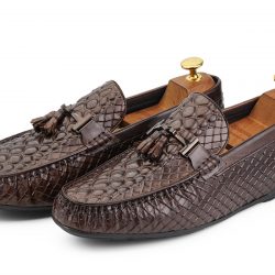 Tasselio brown leather tassel loafers
