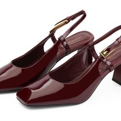 Lustrosa wine patent leather mules