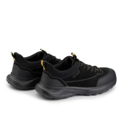 aerostride noir Black nubuck leather sports shoes