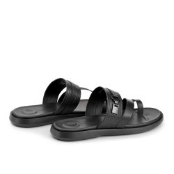 comfortstep-noir Black leather slippers