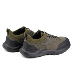 aerostride Olive nubuck leather sports shoes
