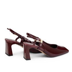 Lustrosa olive patent leather mules