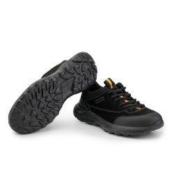 aerostride noir Black nubuck leather sports shoes