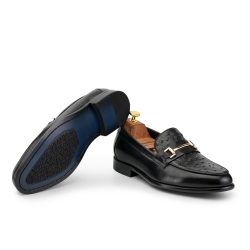 Velano noir black ostrich leather shoes