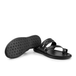 comfortstep-noir Black leather slippers
