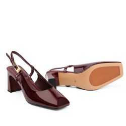 Lustrosa olive patent leather mules