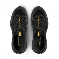 aerostride noir Black nubuck leather sports shoes
