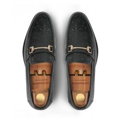 Velano noir black ostrich leather shoes