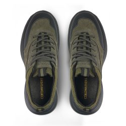 aerostride Olive nubuck leather sports shoes
