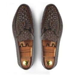 Tasselio brown leather tassel loafers