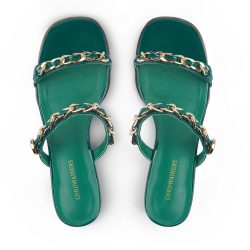 Aurum green patent leather heel