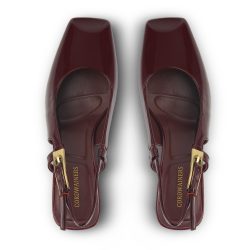 Lustrosa olive patent leather mules