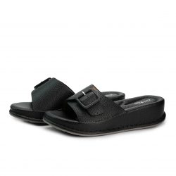 Soleta Noir faux leather slippers