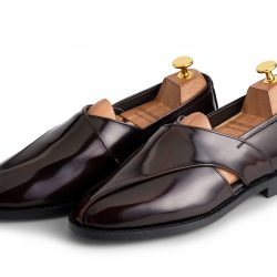 TradLustre Brown leather Peshawari shoes