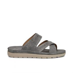 comfortglide Grey faux leather slip-ons