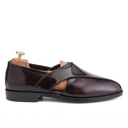 TradLustre Brown leather Peshawari shoes