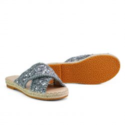 cloudstride Seal Grey cross-strap flat slippers