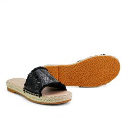 Glitzora Noir Black flat slippers