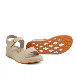 flexstride Beige faux leather sandals