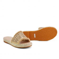 glitzora Golden flat slippers