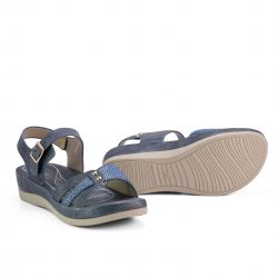 ComfiFlex Navy faux leather sandals