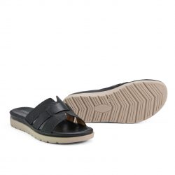 EaseWalk Noir black faux leather slip-ons