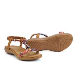 vivastep Camel faux leather sandals