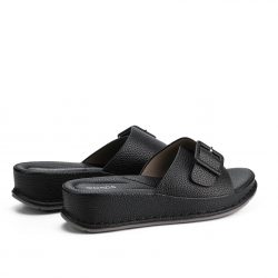Soleta Noir faux leather slippers
