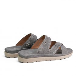 comfortglide Grey faux leather slip-ons