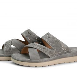comfortglide Grey faux leather slip-ons