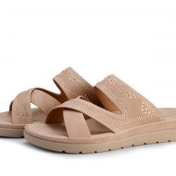 ComfortGlide beige faux leather slip-ons