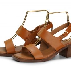 Serena camel block heel sandals