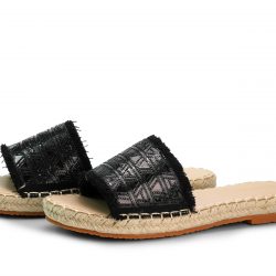 Glitzora Noir Black flat slippers