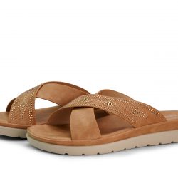 velvastep Camel faux leather slip-ons