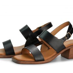 serena noir Black block heel sandals