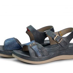 ComfiFlex Navy faux leather sandals